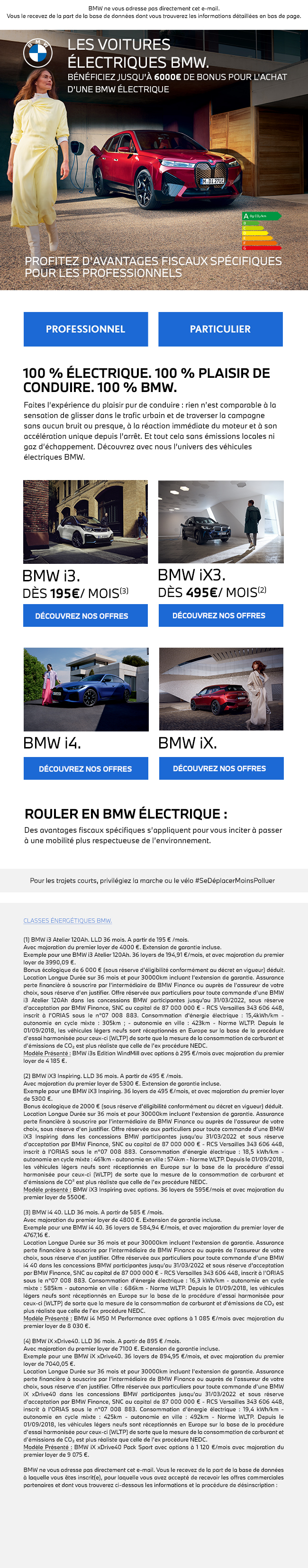 BMW Gammes électriques